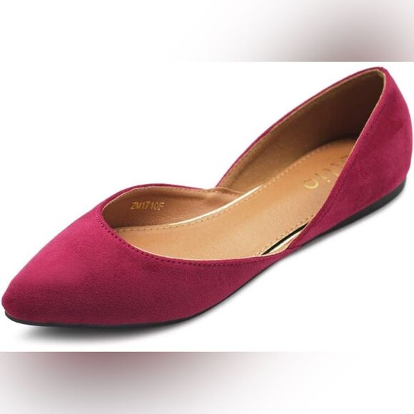 Ollio Women's Red Flats - Picture 1 of 11